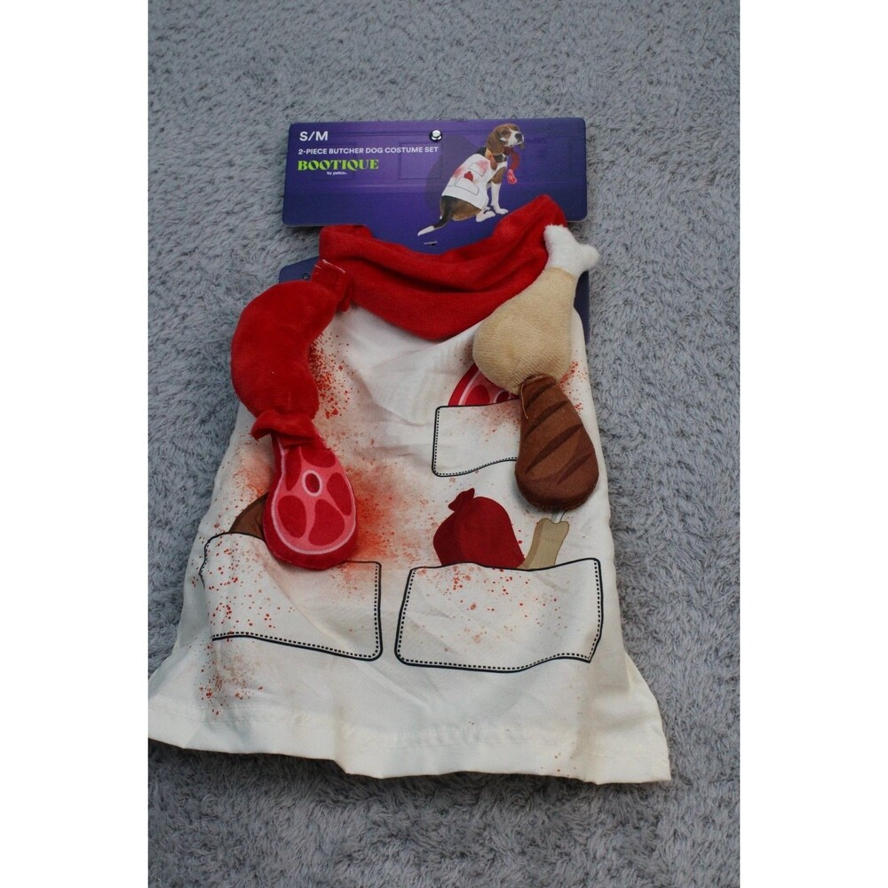 Bootique Butcher Dog Costume Set S/M Apron Bandana Halloween